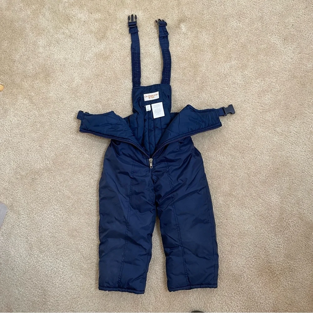 Outbrook Unisex Kids Navy Blue 1 Pc. Waterproof Bib Overalls Snowsuit - Size 3T